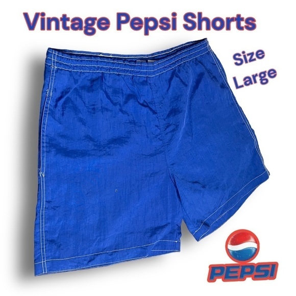 VINTAGE Men’s Blue Pepsi Board Shorts Size Medium - Picture 1 of 12